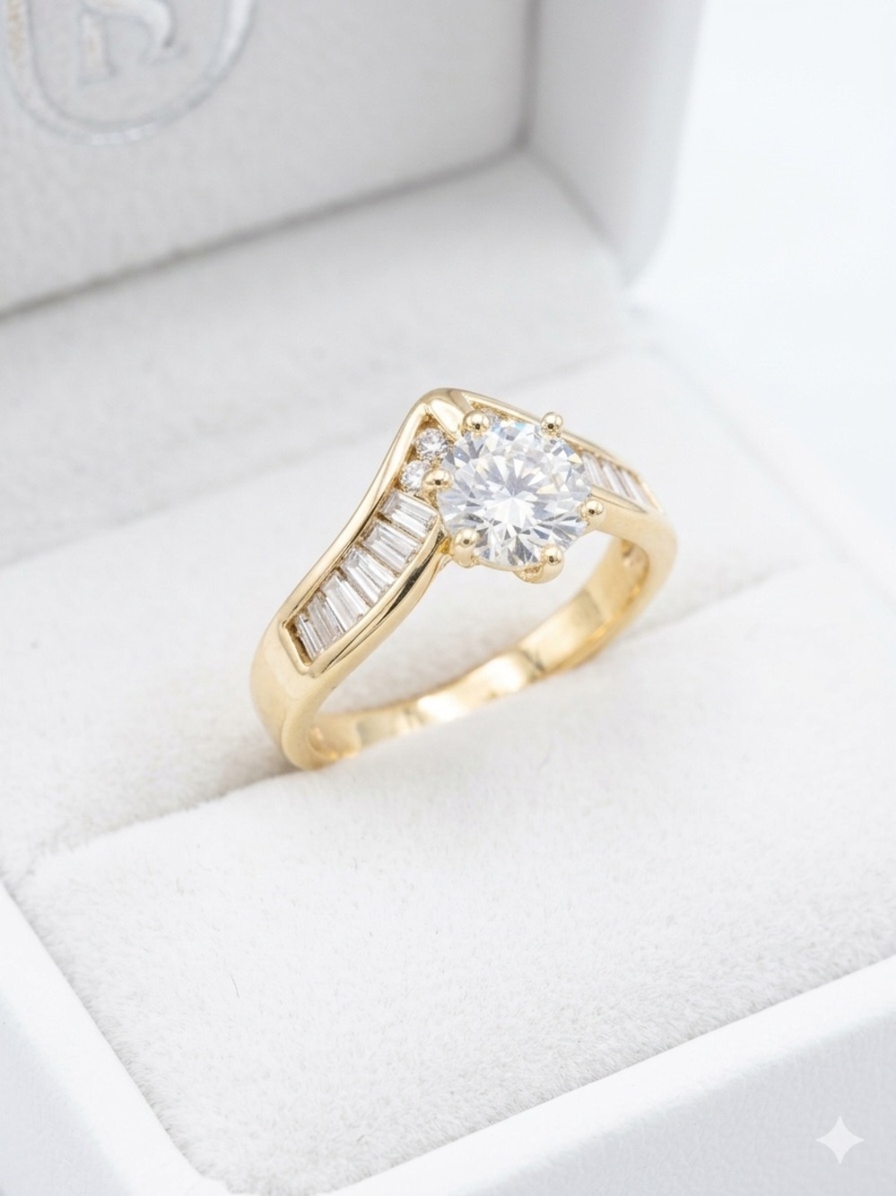 14k Gold - Filled Solitaire Engagement Ring with Round Center Stone
